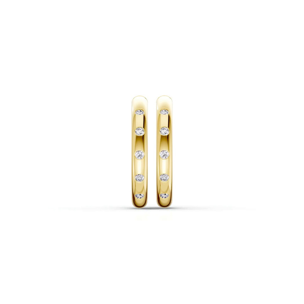 360 degree view of Emblush Petite Smooth Lab Diamond Hoops