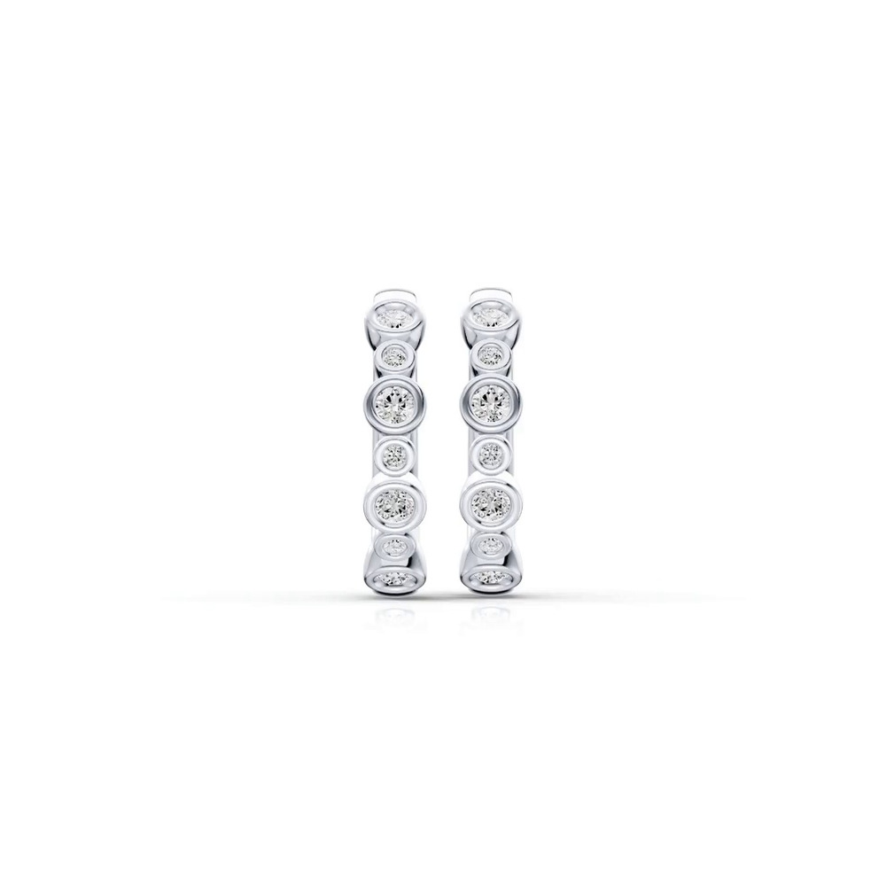 360 degree view of Bello Alternating Size Bezel Lab Diamond Hoops (1/2 ct. tw.)