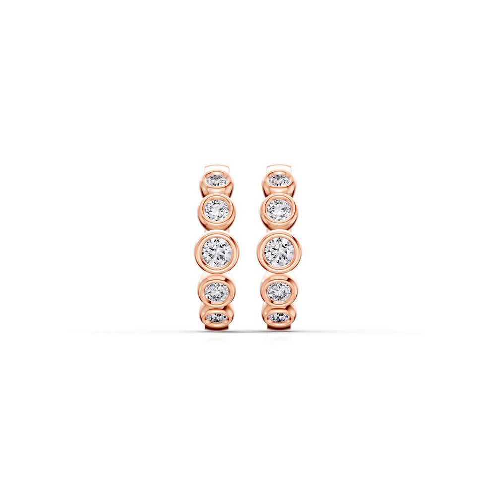 360 degree view of Bello Graduated Bezel Lab Diamond Hoops (1/2 ct. tw.)