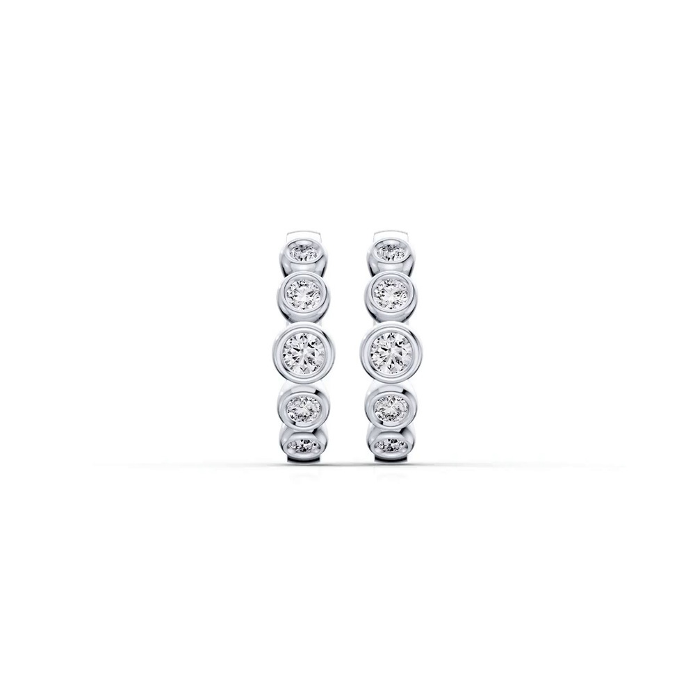 360 degree view of Bello Graduated Bezel Diamond Hoops (1/2 ct. tw.)