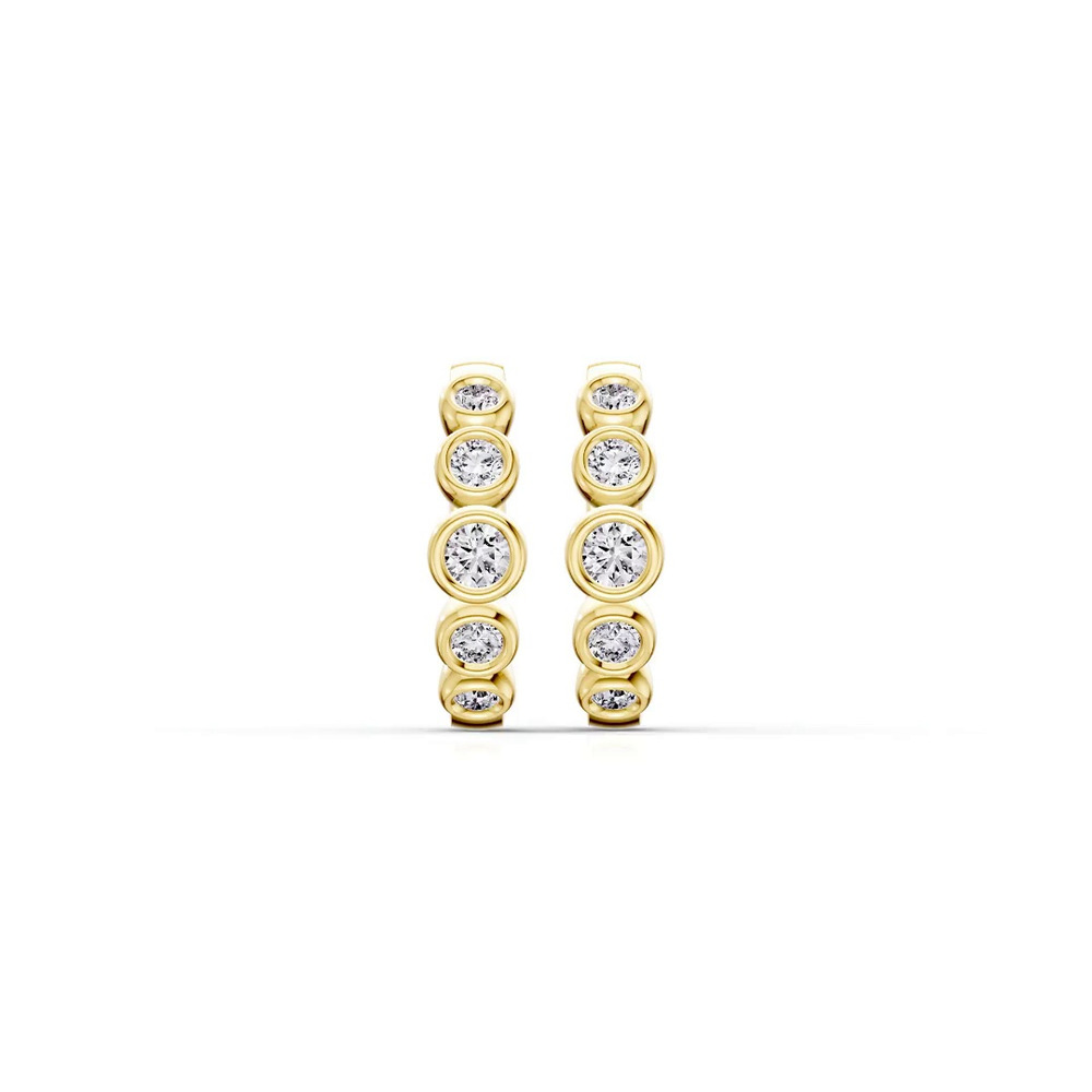 360 degree view of Bello Graduated Bezel Lab Diamond Hoops (1/2 ct. tw.)