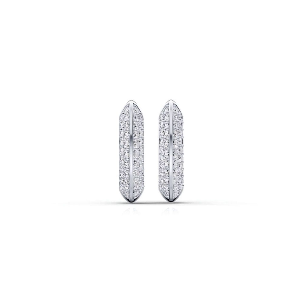 360 degree view of Knife-Edge Pavé Lab Hoops (.40ct. tw.)