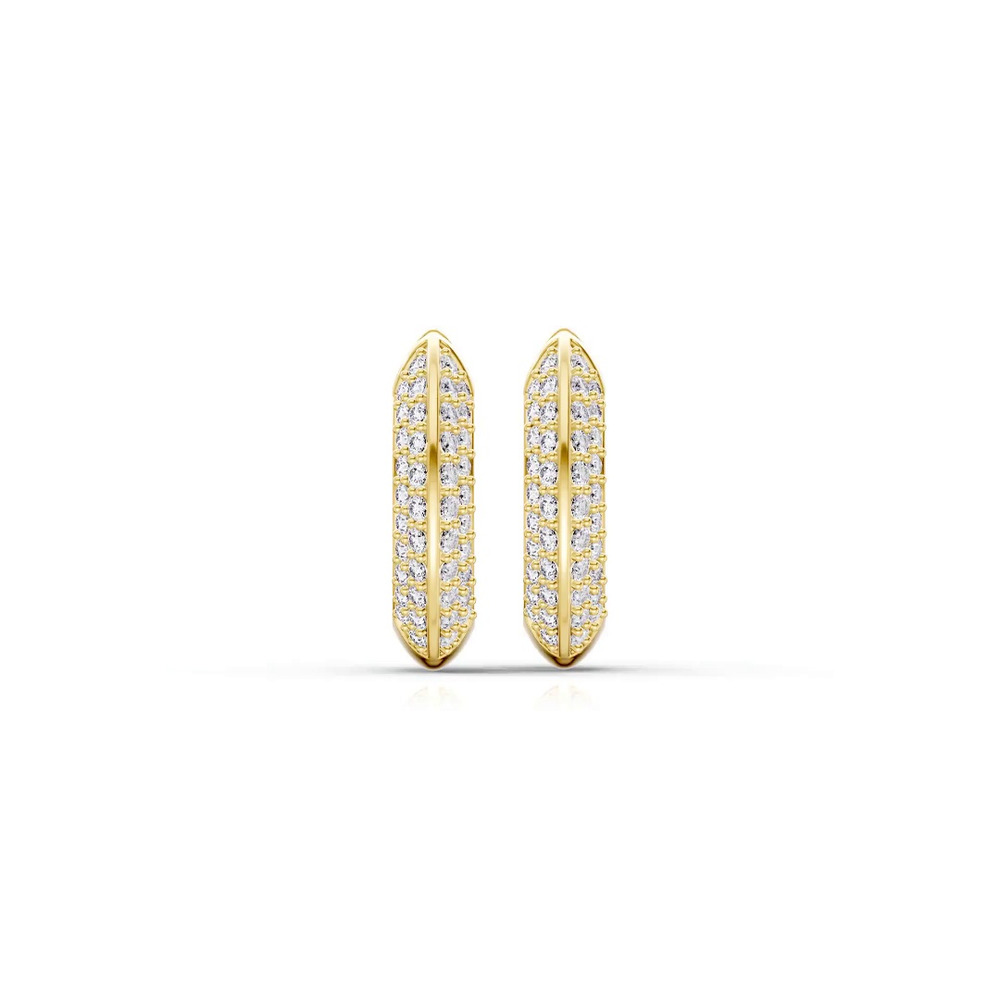 360 degree view of Knife-Edge Pavé Lab Hoops (.40ct. tw.)