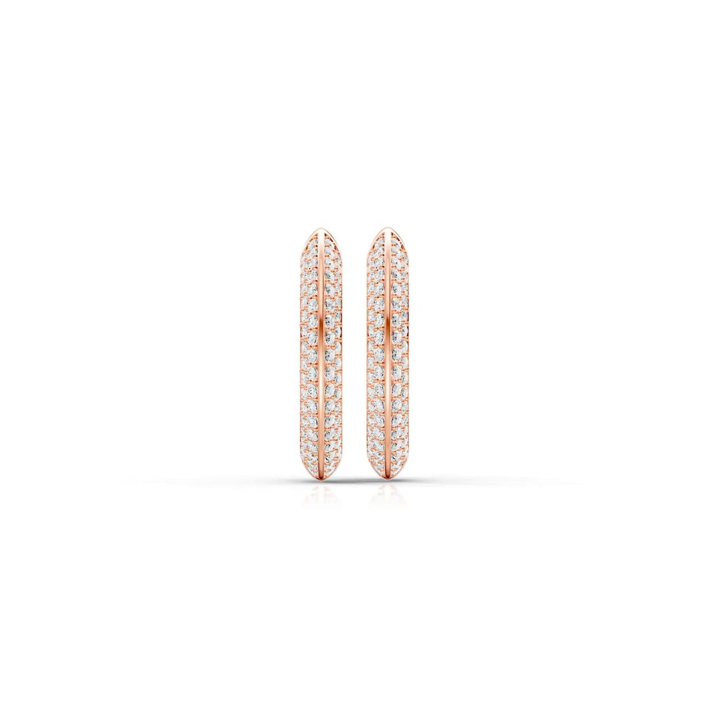 360 degree view of Knife-Edge Pavé Lab Hoops (1 ct. tw.)