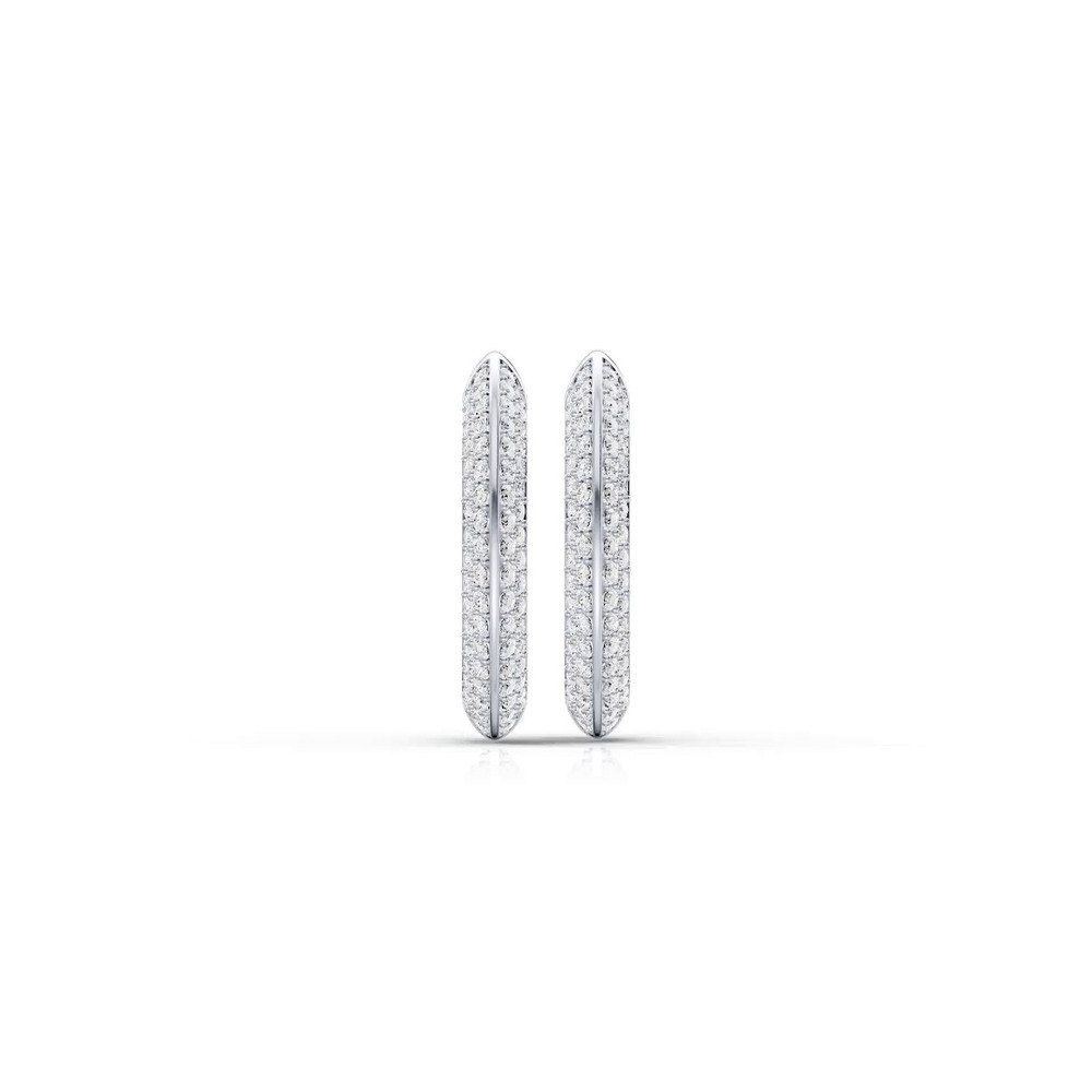 360 degree view of Knife-Edge Pavé Hoops (1 ct. tw.)
