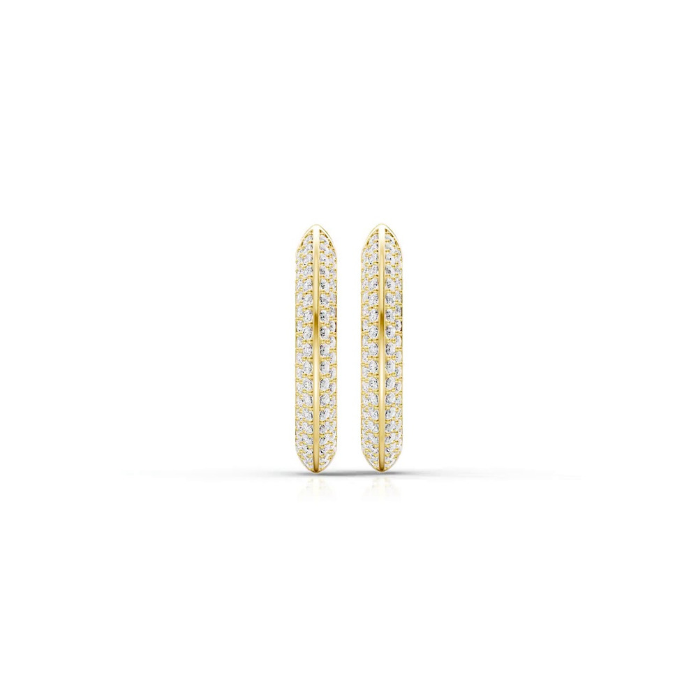 360 degree view of Knife-Edge Pavé Hoops (1 ct. tw.)