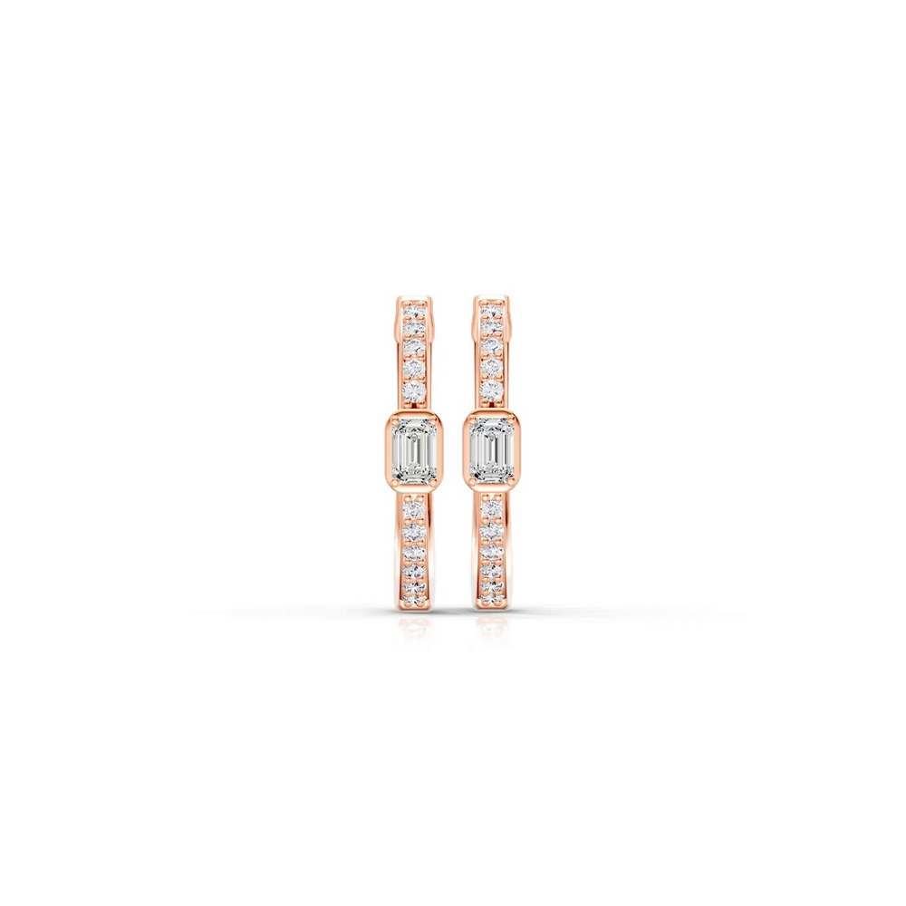 360 degree view of Embliss Emerald Bezel Pavé Hoops (1/3 ct. tw)