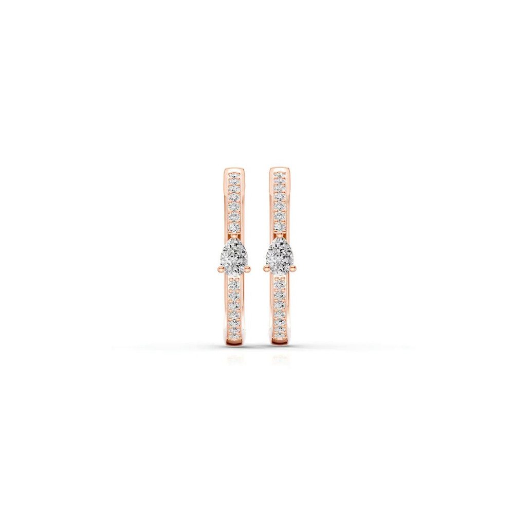 360 degree view of Embliss Pear Accent Pavé Lab Hoops (1/3 ct. tw)