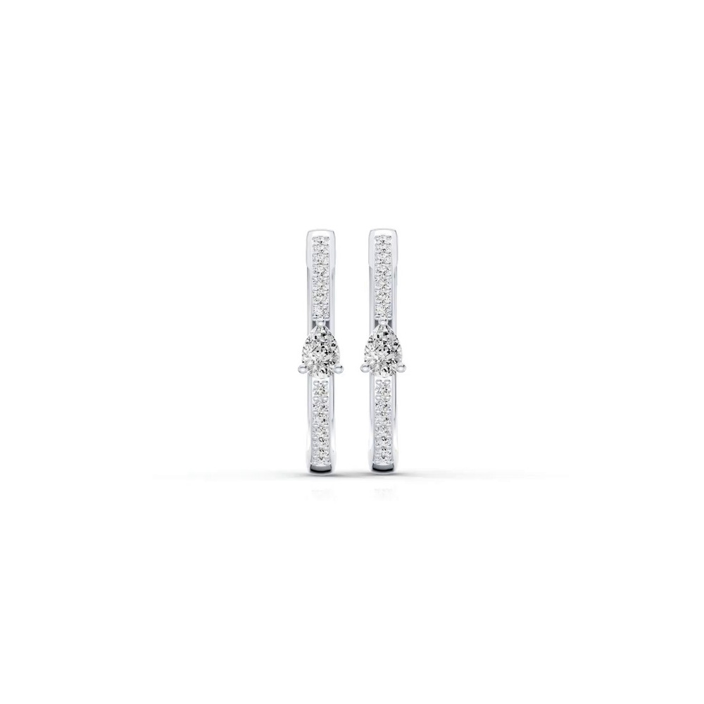 360 degree view of Embliss Pear Accent Pavé Lab Hoops (1/3 ct. tw)