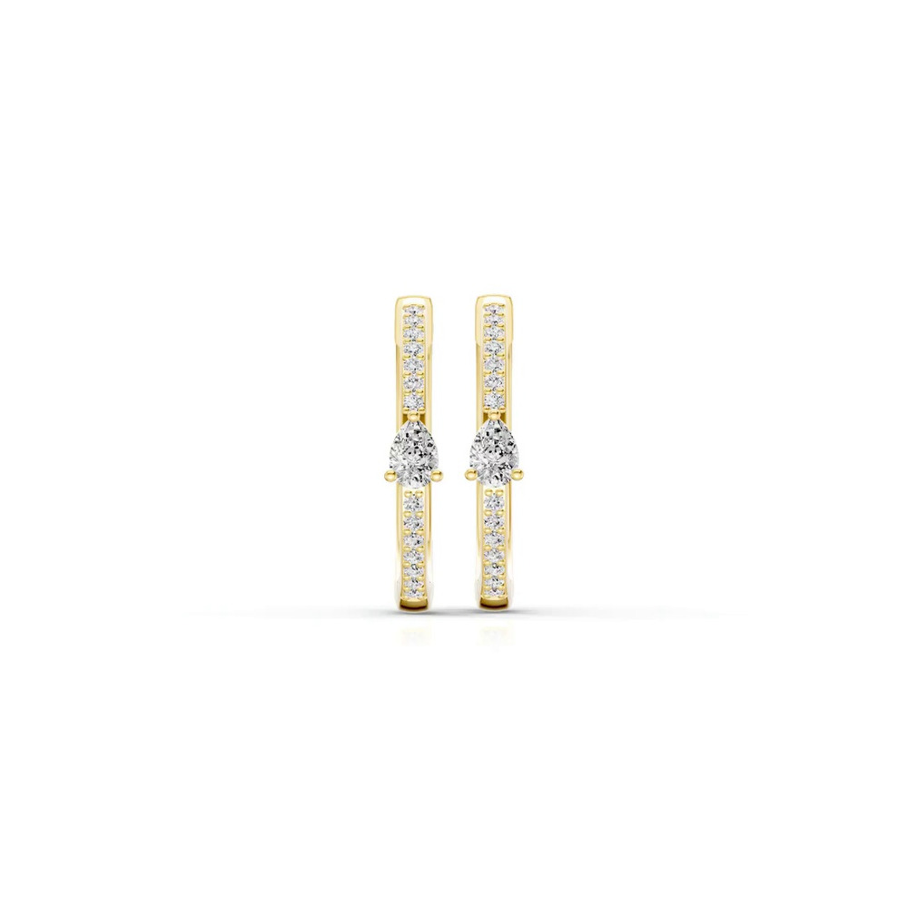 360 degree view of Embliss Pear Accent Pavé Hoops (1/3 ct. tw)