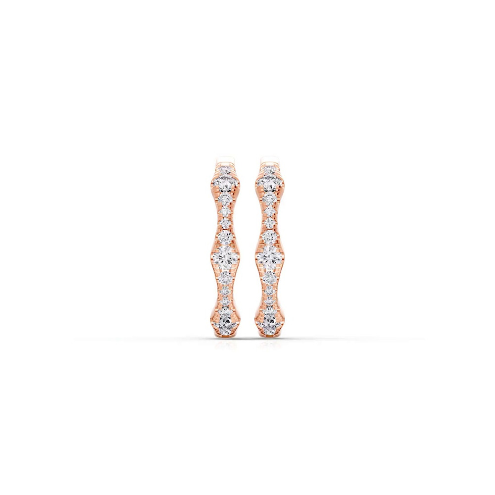360 degree view of Solva Sculpted Lab Diamond Hoops