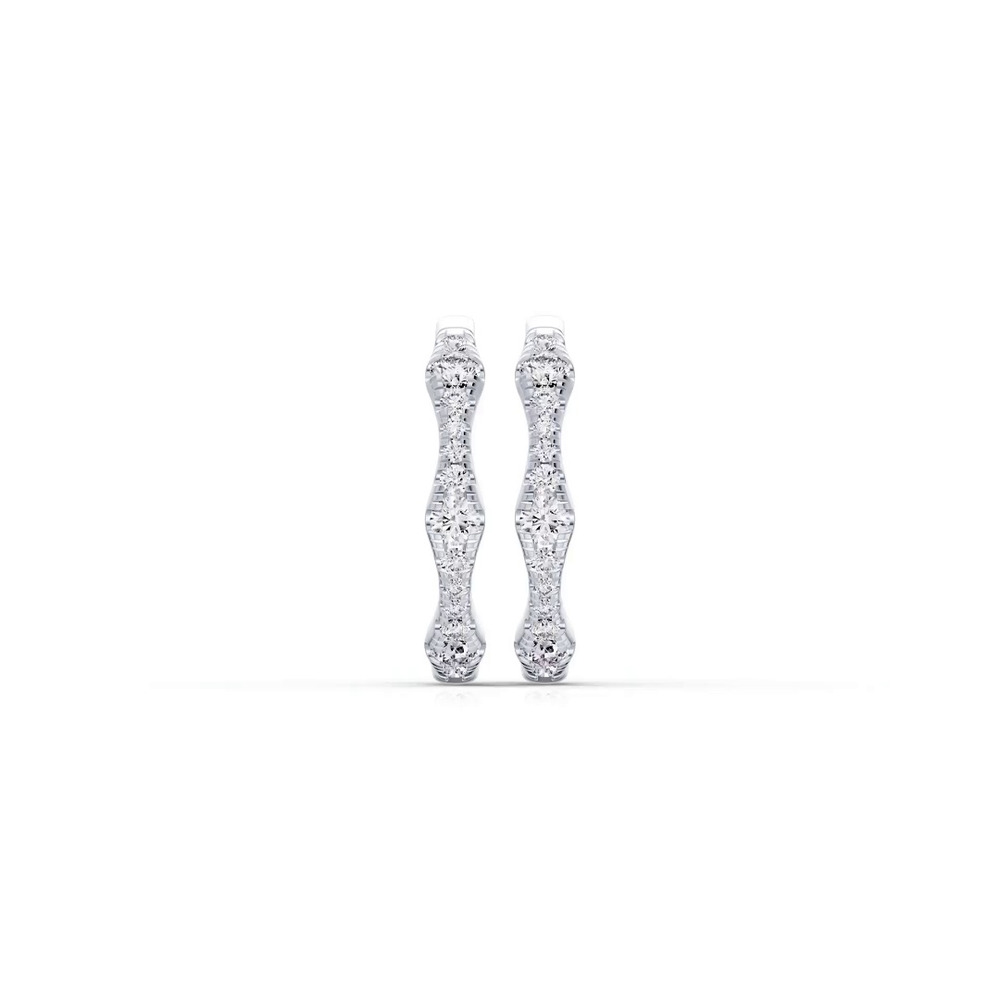 360 degree view of Solva Sculpted Diamond Hoops