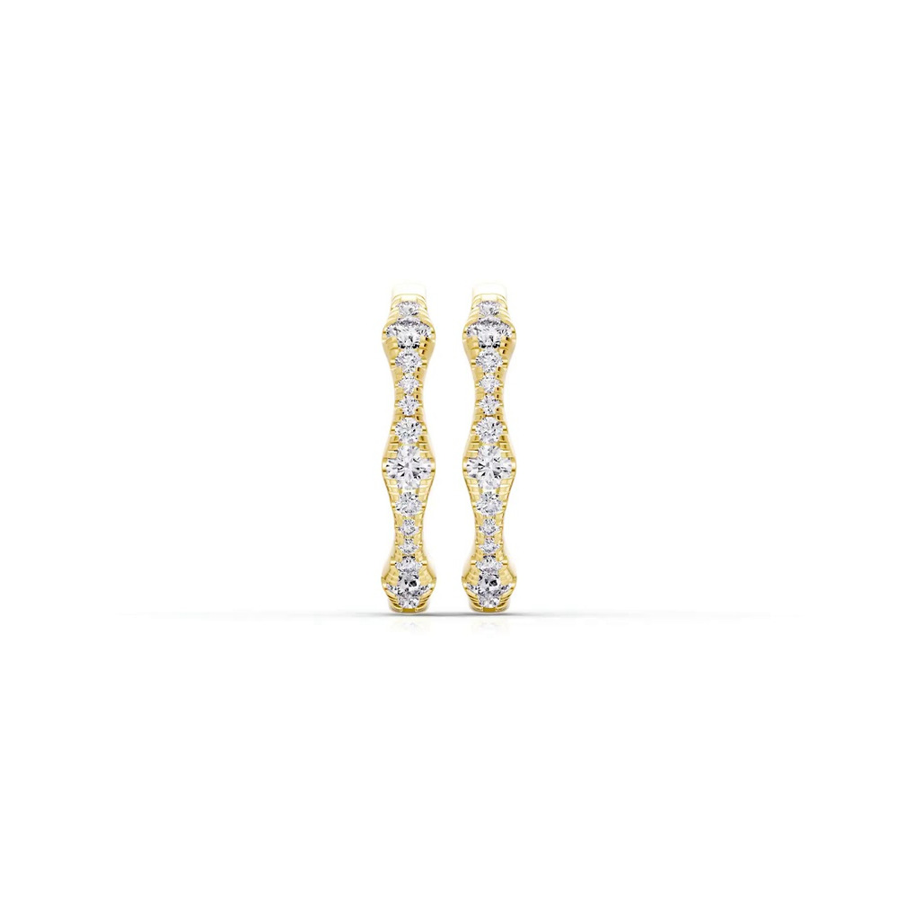 360 degree view of Solva Sculpted Diamond Hoops