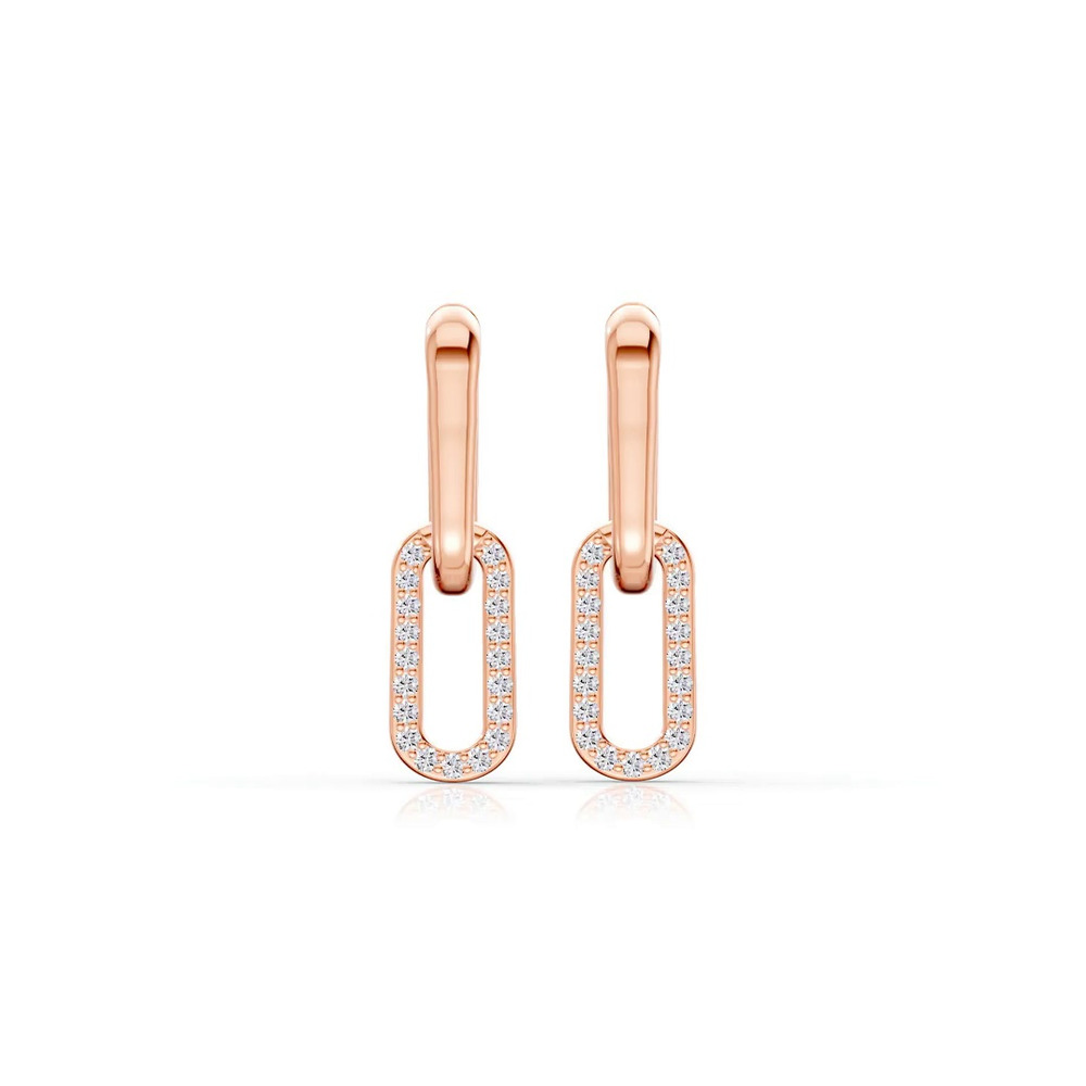 360 degree view of Ovara Sway Drop Lab Pavé Earrings