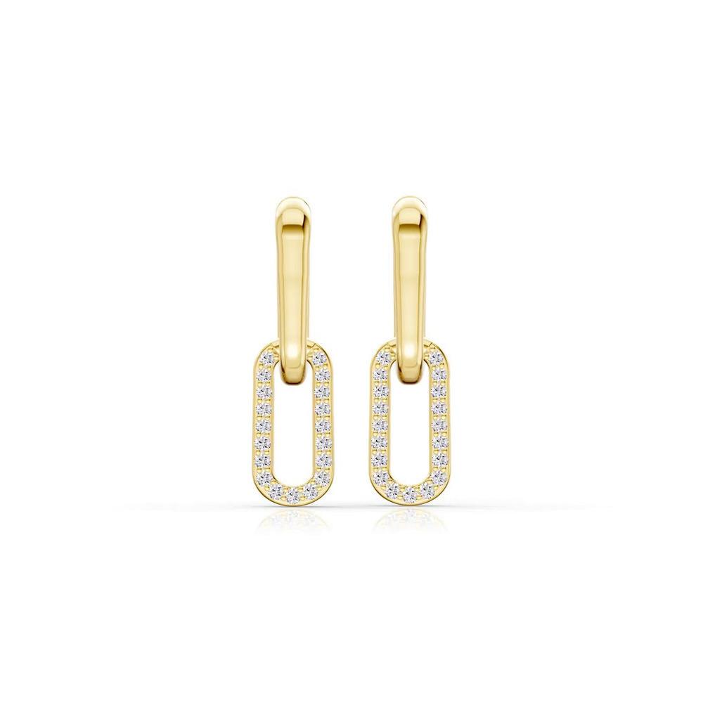 360 degree view of Ovara Sway Drop Lab Pavé Earrings