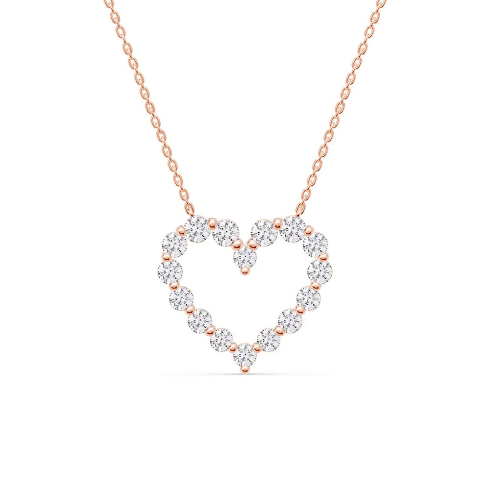 360 degree view of Floating Heart Lab Diamond Pendant (1.00 ct. tw.)