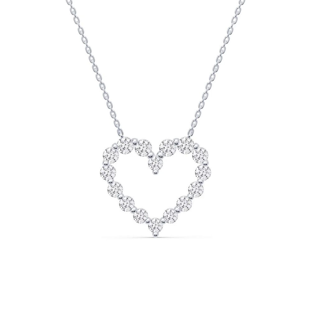 360 degree view of Floating Heart Lab Diamond Pendant (1.00 ct. tw.)