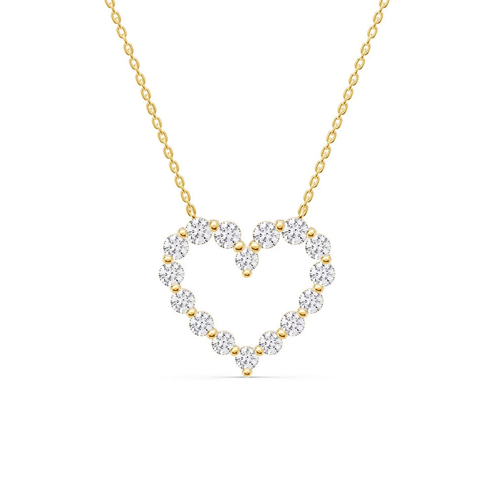 360 degree view of Floating Heart Lab Diamond Pendant (1.00 ct. tw.)