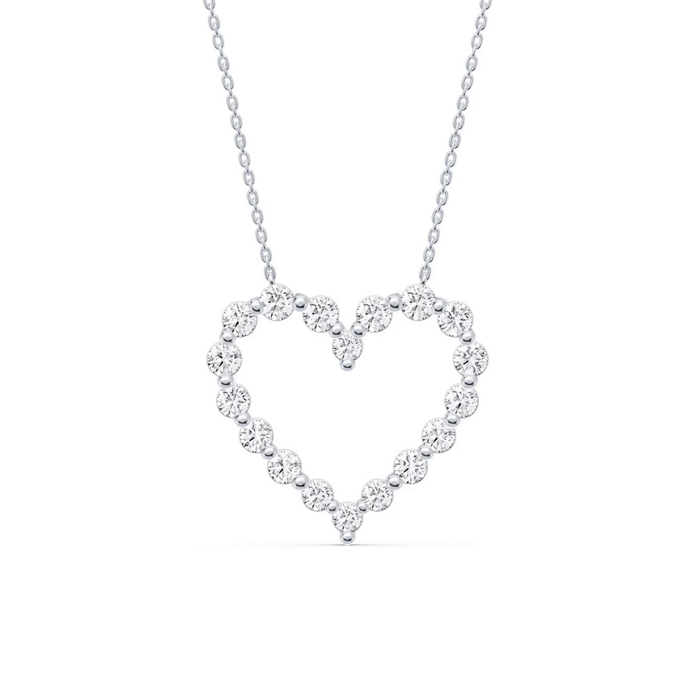 360 degree view of Floating Heart Lab Diamond Pendant (1.50 ct. tw.)