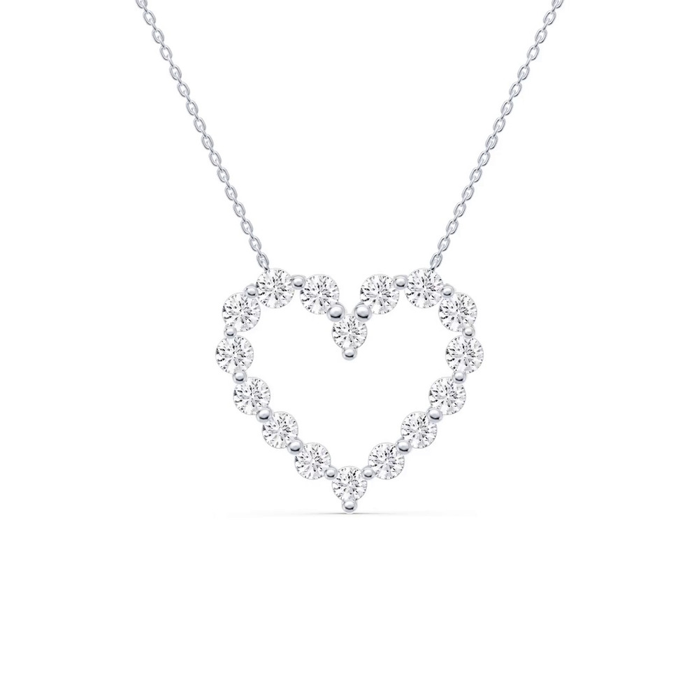 360 degree view of Floating Heart Lab Diamond Pendant (2.00 ct. tw.)