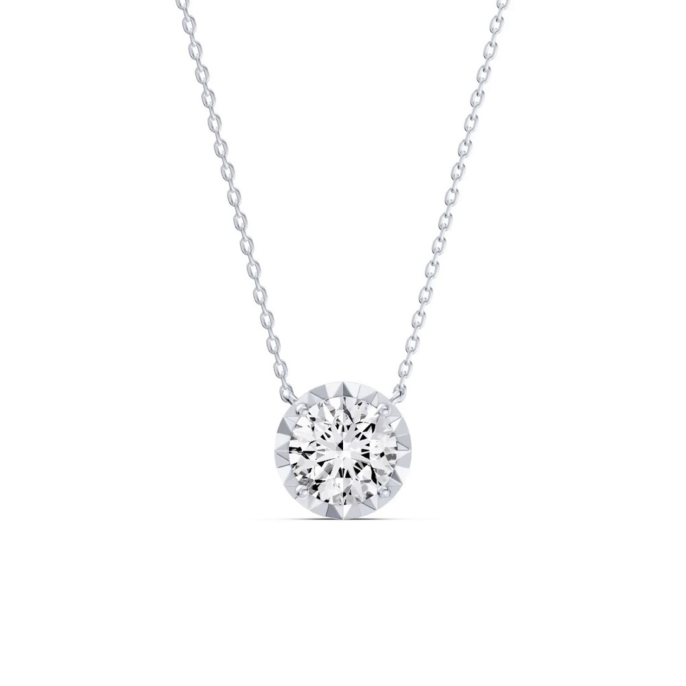 360 degree view of Amplify Faceted Bezel Lab Diamond Necklace (1.00 ct. tw.)