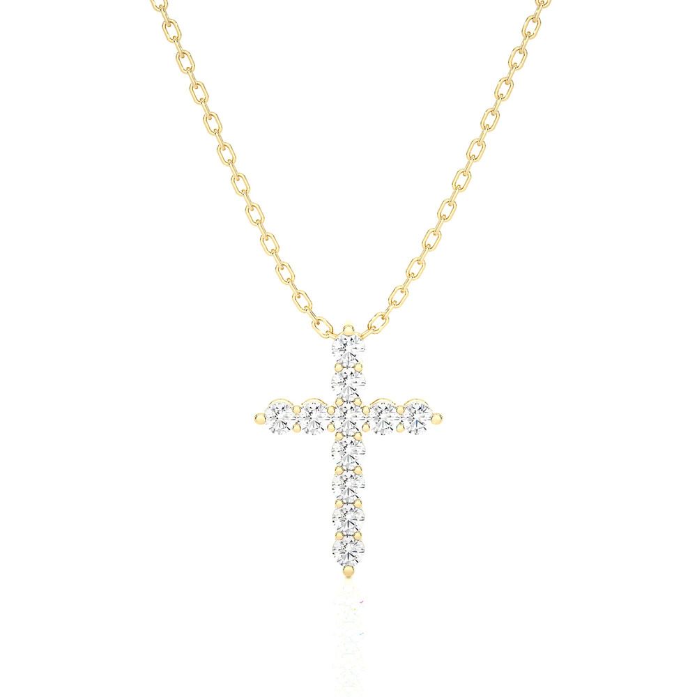 360 degree view of Classic Lab Diamond Cross Necklace (1/2 ct. tw.)