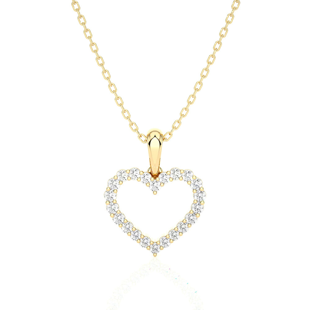 360 degree view of Petite Heart Lab Diamond Necklace