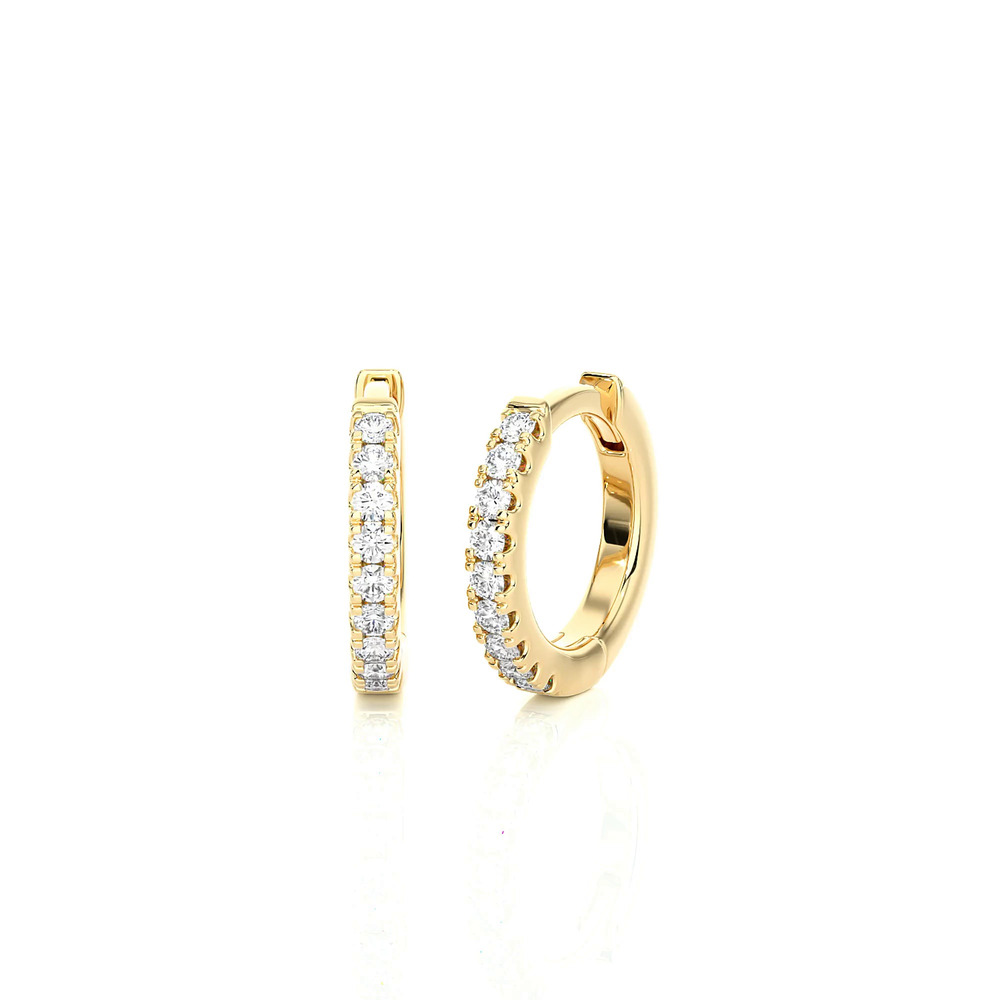 360 degree view of Huggie Lab Diamond Hoops