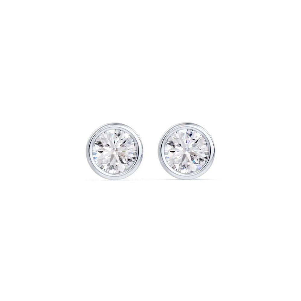 360 degree view of Modern Bezel-Set Lab Diamond Stud Earrings (1/2 ct. tw.)