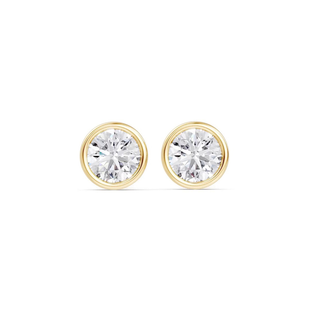 360 degree view of Modern Bezel-Set Diamond Stud Earrings (1/2 ct. tw.)