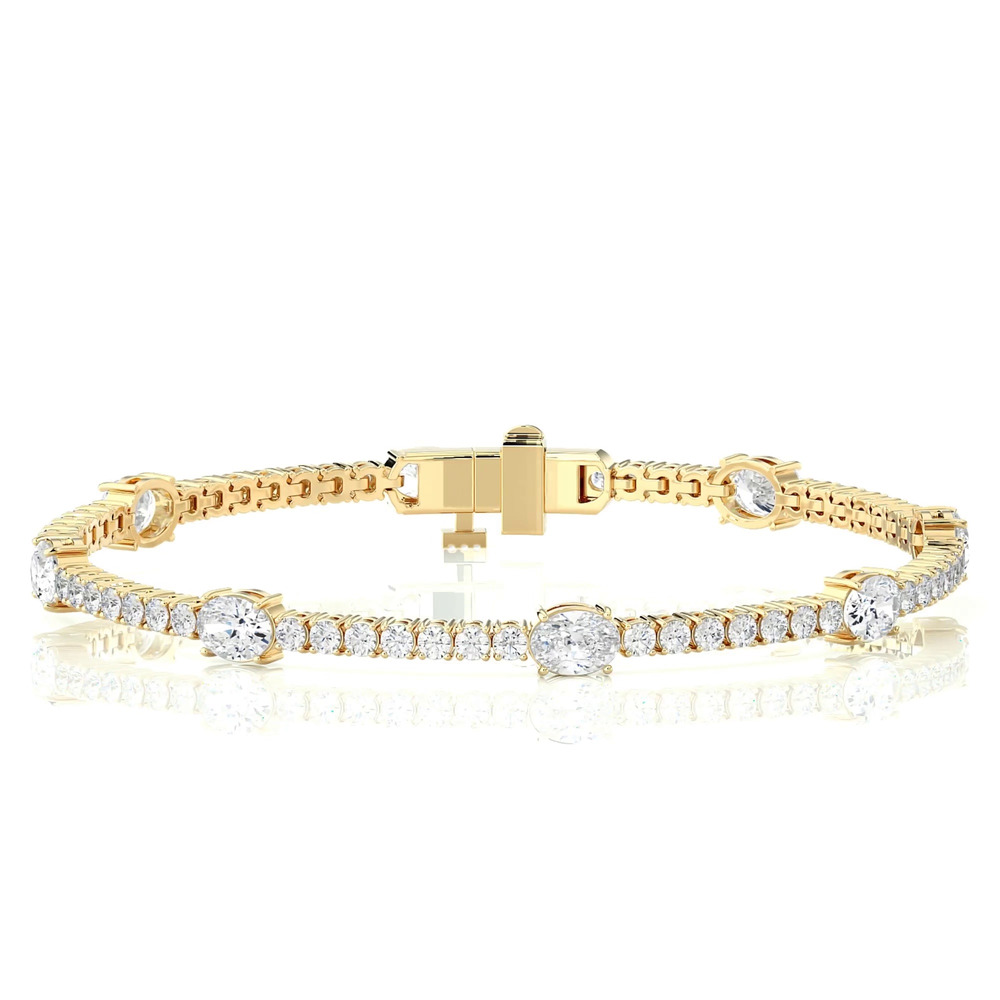 360 degree view of Oval and Round Lab Diamond Bracelet (4 ct. tw.)