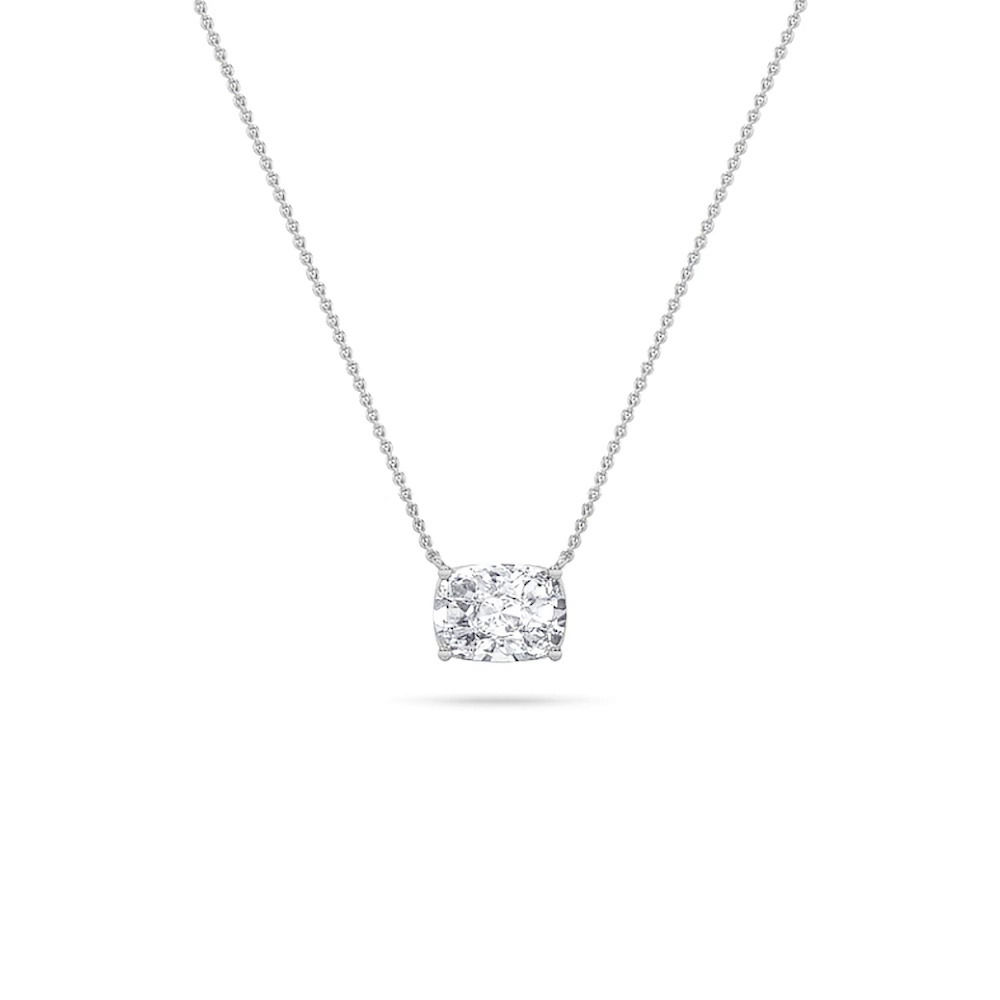 360 degree view of Floating Elongated Cushion Lab Diamond Solitaire Necklace (1.00 ct.)