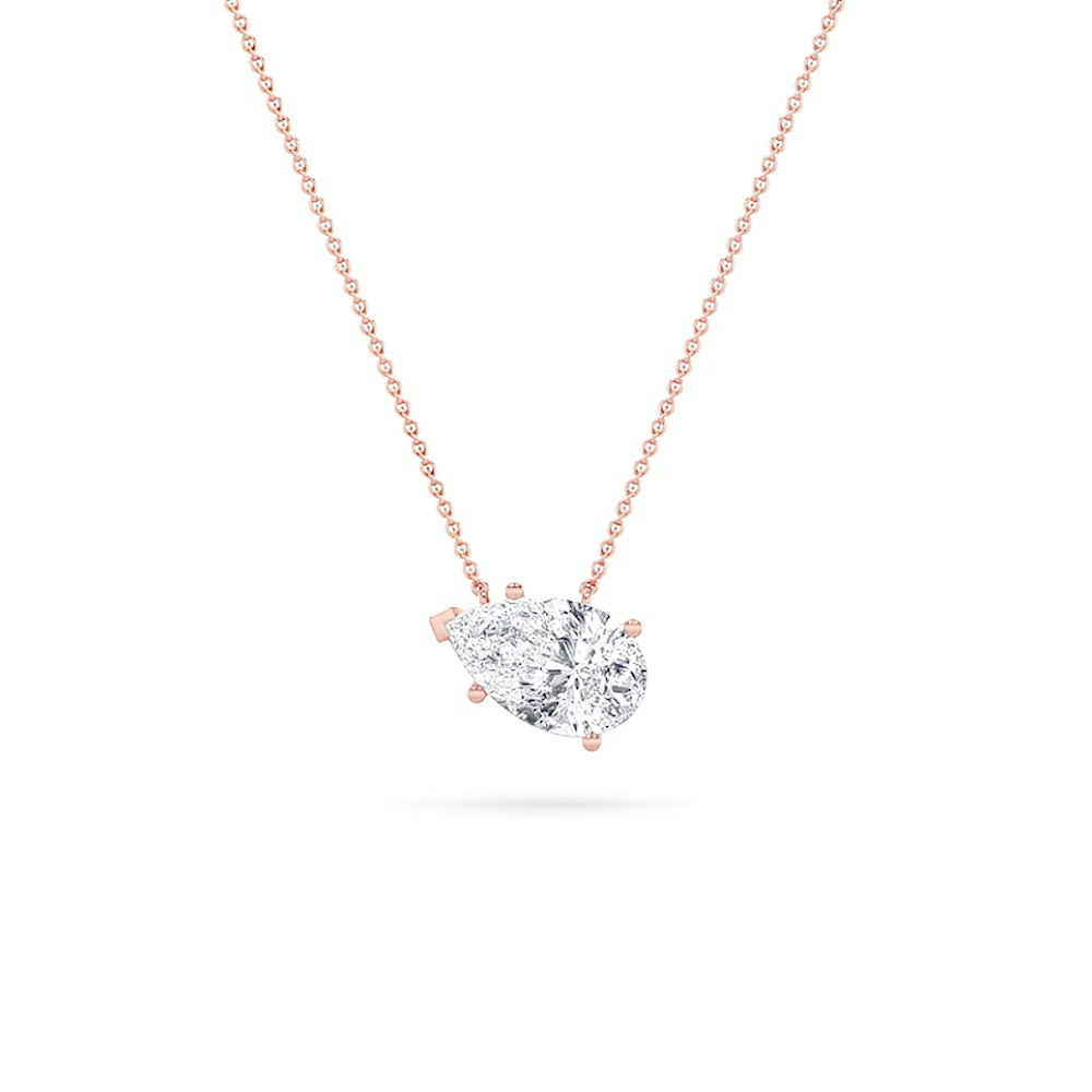 360 degree view of Floating Pear Lab Diamond Solitaire Necklace (1.00 ct.)