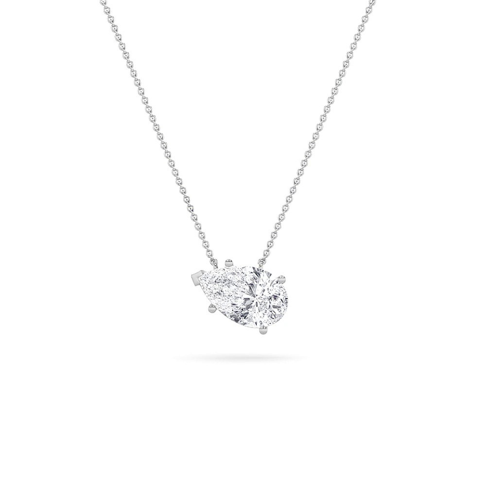 360 degree view of Floating Pear Lab Diamond Solitaire Necklace (2.00 ct.)
