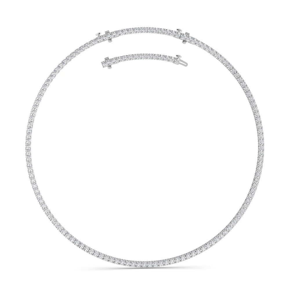 360 degree view of Adjustable Round Lab Diamond Eternity Necklace (20.00 ct. tw.)