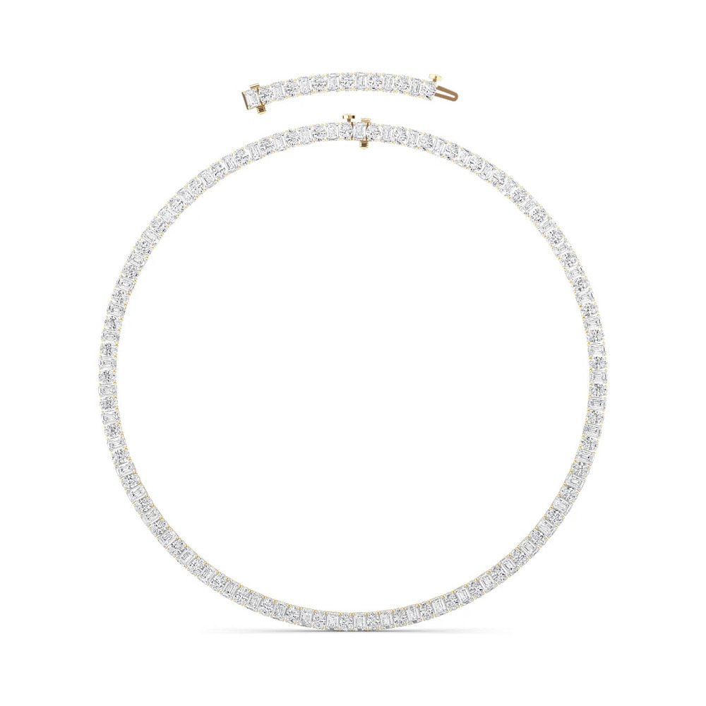 360 degree view of Adjustable Oval & Emerald-Cut Lab Diamond Eternity Necklace (33.00 ct. tw.)