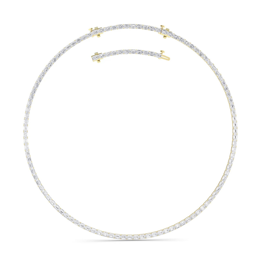 360 degree view of Adjustable Emerald-Cut Lab Diamond Eternity Necklace (29.00 ct. tw.)