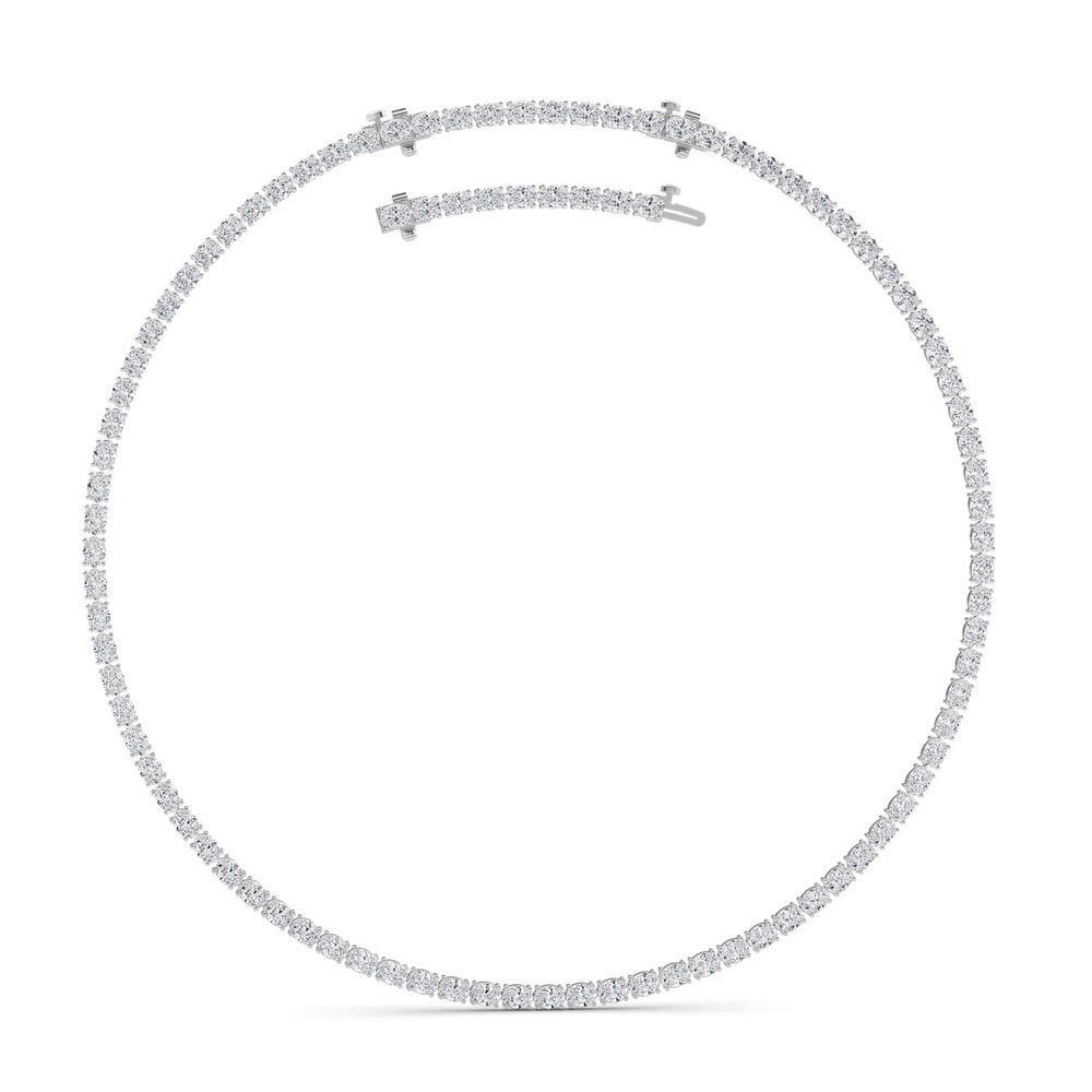 360 degree view of Adjustable Oval Lab Diamond Eternity Necklace (25.00 ct. tw.)