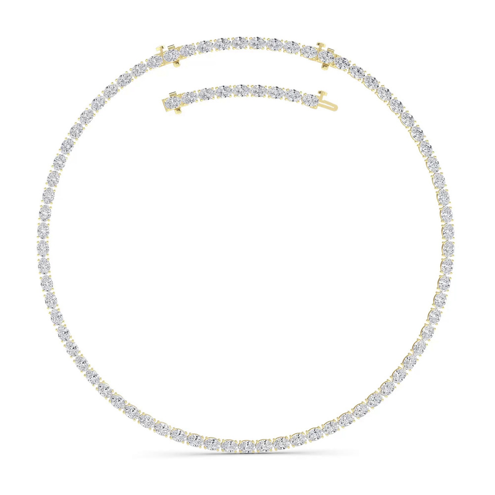 360 degree view of Adjustable Oval Lab Diamond Eternity Necklace (36.00 ct. tw.)