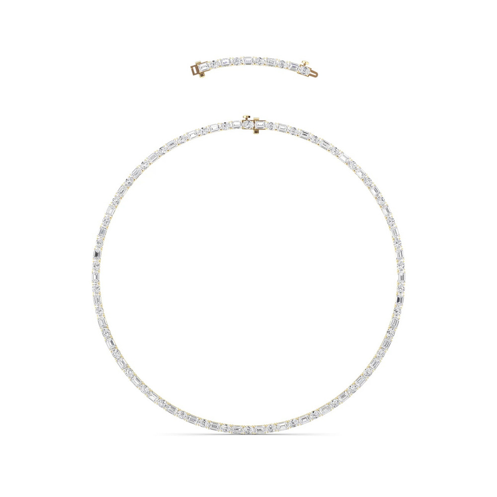 360 degree view of Adjustable Oval & Emerald-Cut Lab Diamond Eternity Necklace (25.00 ct. tw.)