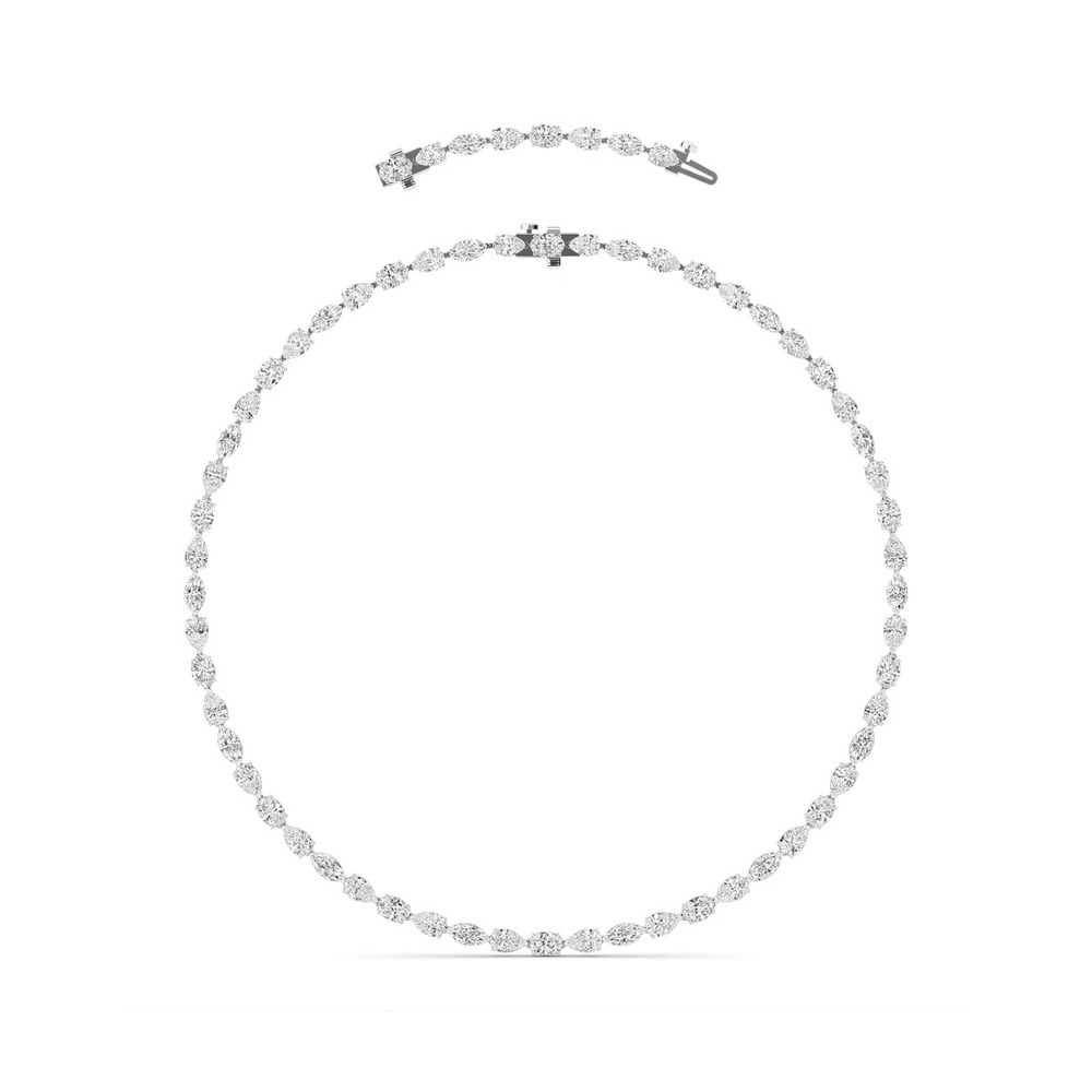 360 degree view of Adjustable Mixed-Shape Lab Diamond Eternity Necklace (25.00 ct. tw.)
