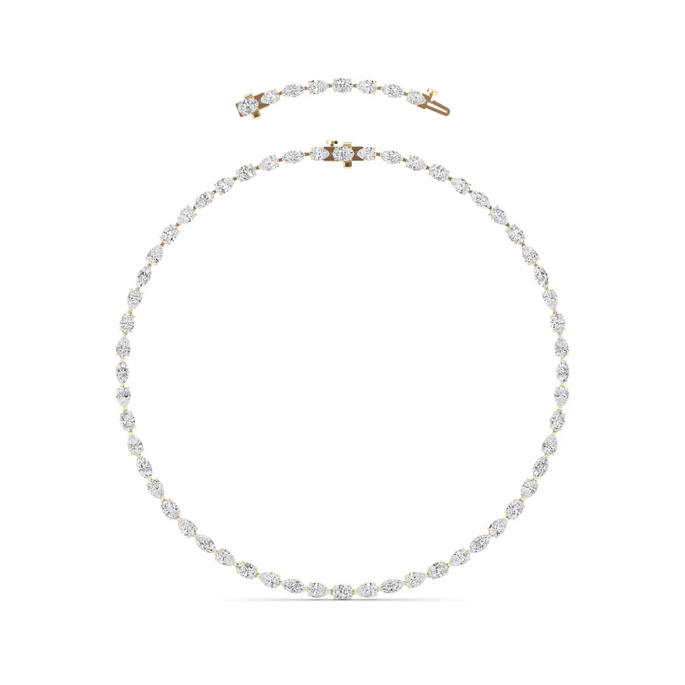 360 degree view of Adjustable Mixed-Shape Lab Diamond Eternity Necklace (25.00 ct. tw.)