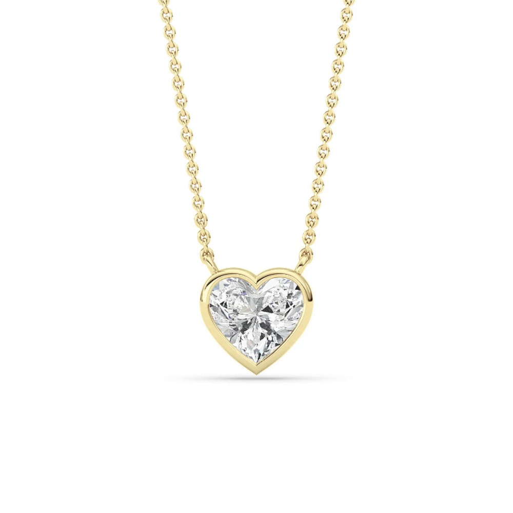 360 degree view of Bezel Heart Lab Diamond Necklace (1.00 ct.)