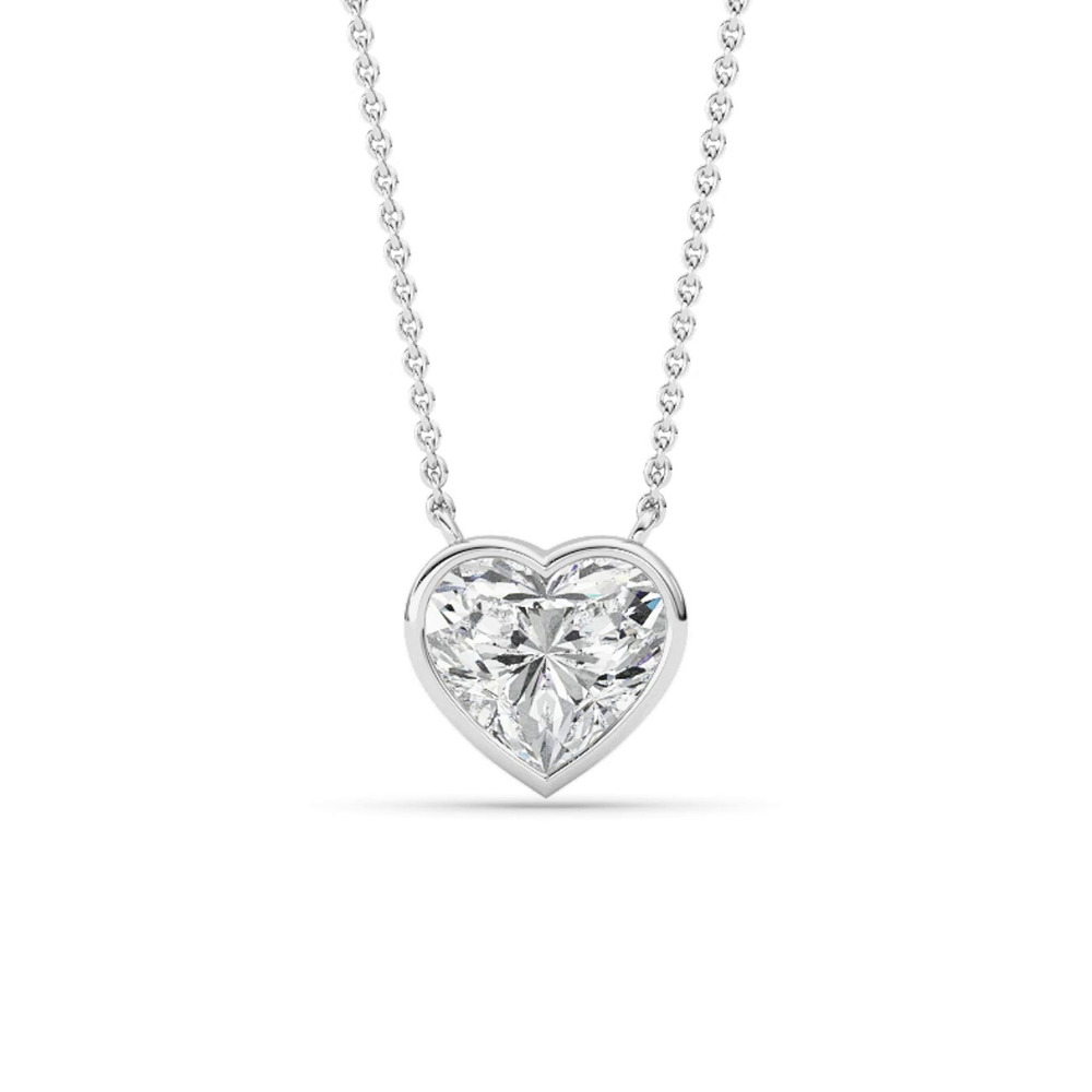 360 degree view of Bezel Heart Lab Diamond Necklace (2.00 ct.)