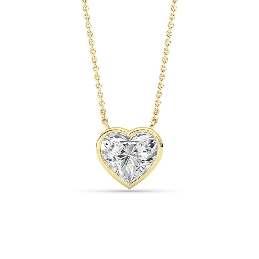 360 degree view of Bezel Heart Lab Diamond Necklace (2.00 ct.)