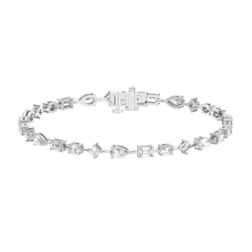 360 degree view of Celeste Multi-Shape Lab Diamond Tennis Bracelet