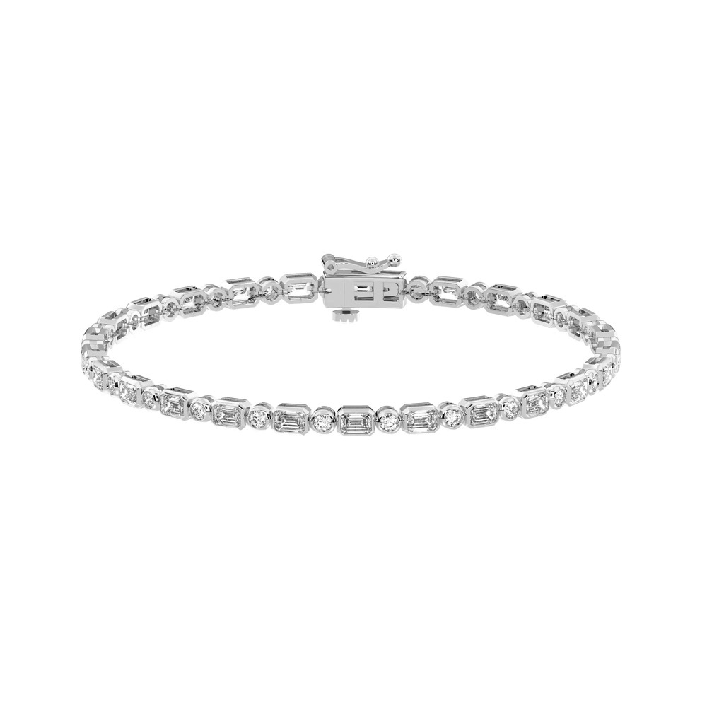 360 degree view of Elara Bezel-Set Lab Diamond Tennis Bracelet