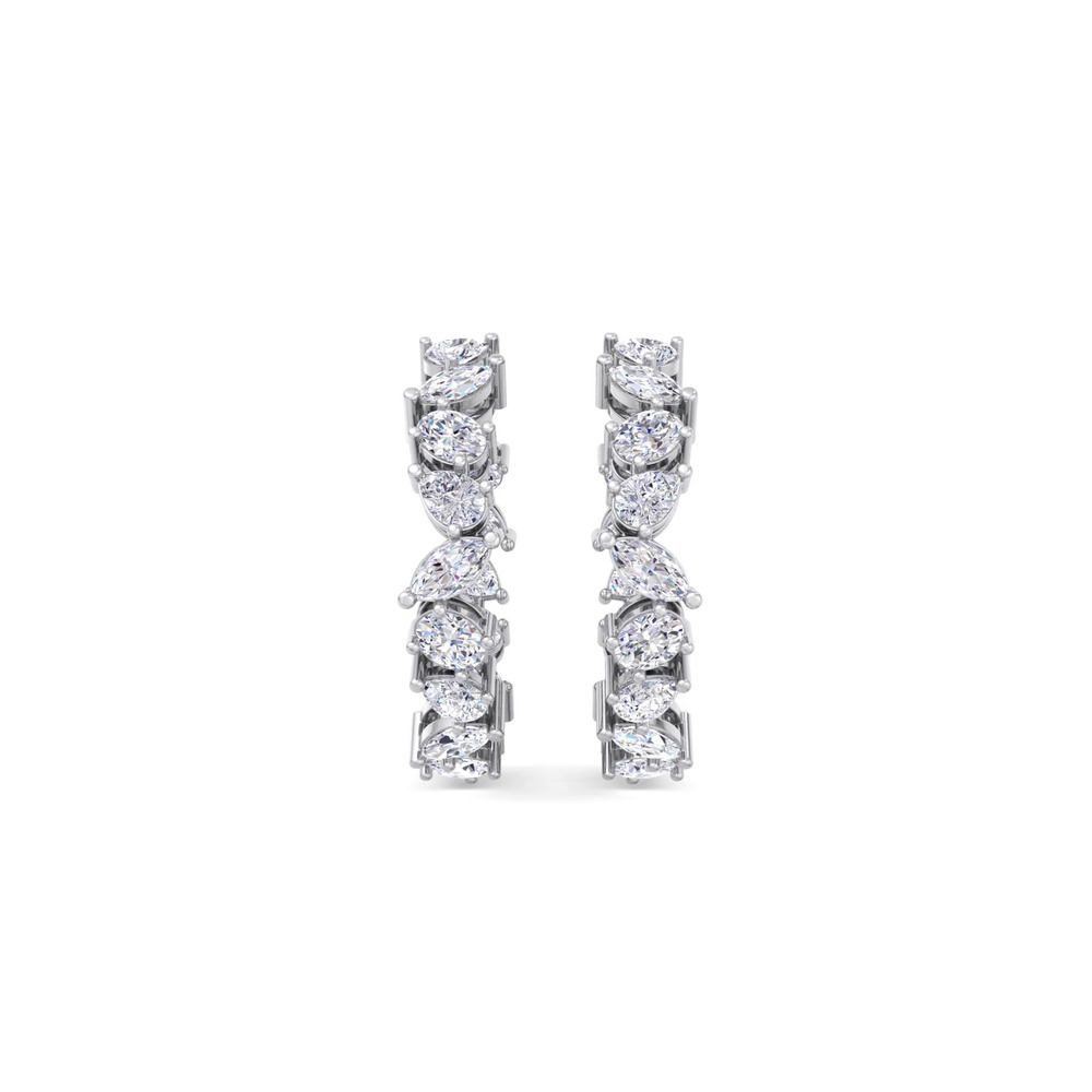 360 degree view of Mixed-Shape Inside-Out Lab Diamond Hoops