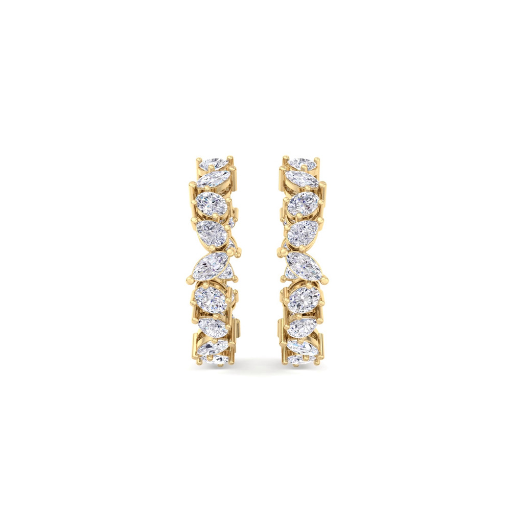 360 degree view of Mixed-Shape Inside-Out Lab Diamond Hoops