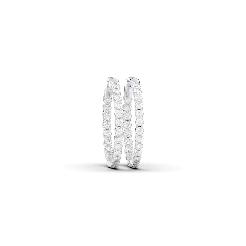 360 degree view of Classic Inside-Out Lab Diamond Silver Hoops (5.00 ct. tw.)
